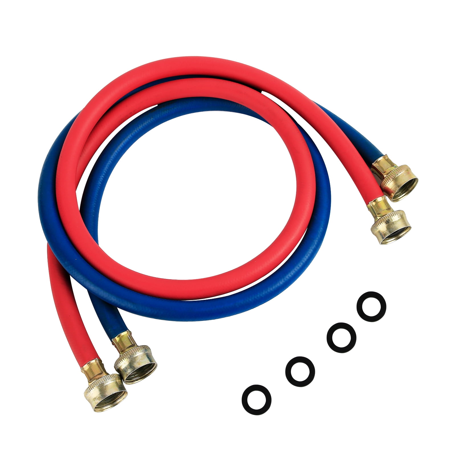 Watflow 2pack Premium Rubber6 foot Washing Machine Hoses for Hot and