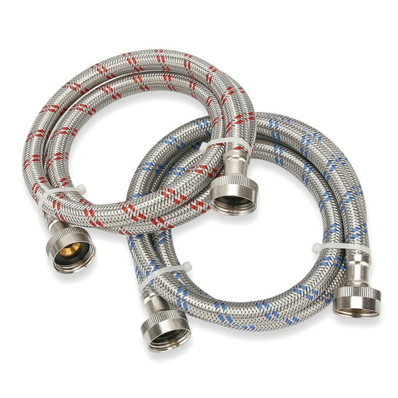 Watflow 6 Ft Stainless Steel Washing Machine Hoses for Washers