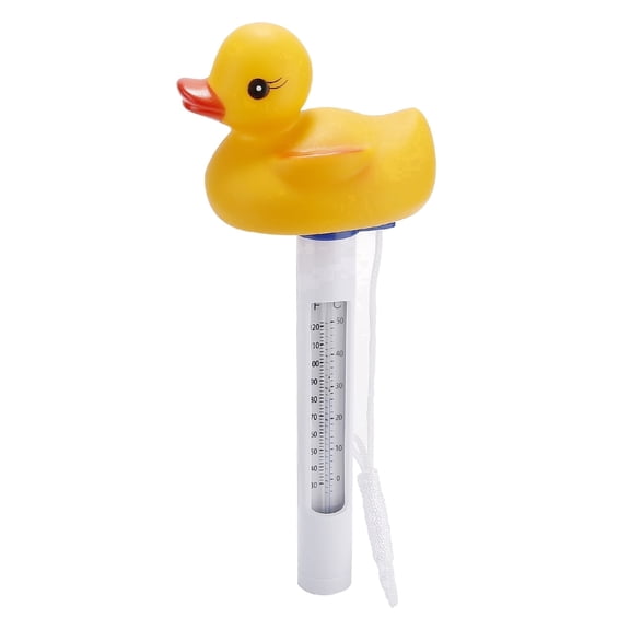 Watflow Swimming Floating Pool Thermometer, Pool Water Thermometer with String, Thermometer for Swimming Pool, Bath Water, Spas, Duck, 32-120