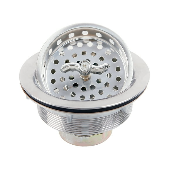 Watflow White Kitchen Sink Drain Assembly with Sink Strainer 3-1/2 Inch