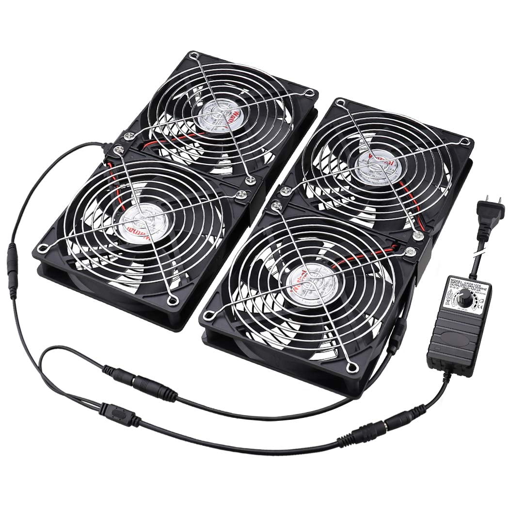 Wathai 4 x 120mm RRF12 GPU Mining Rigs Fan with 100V - 240V AC Power ...
