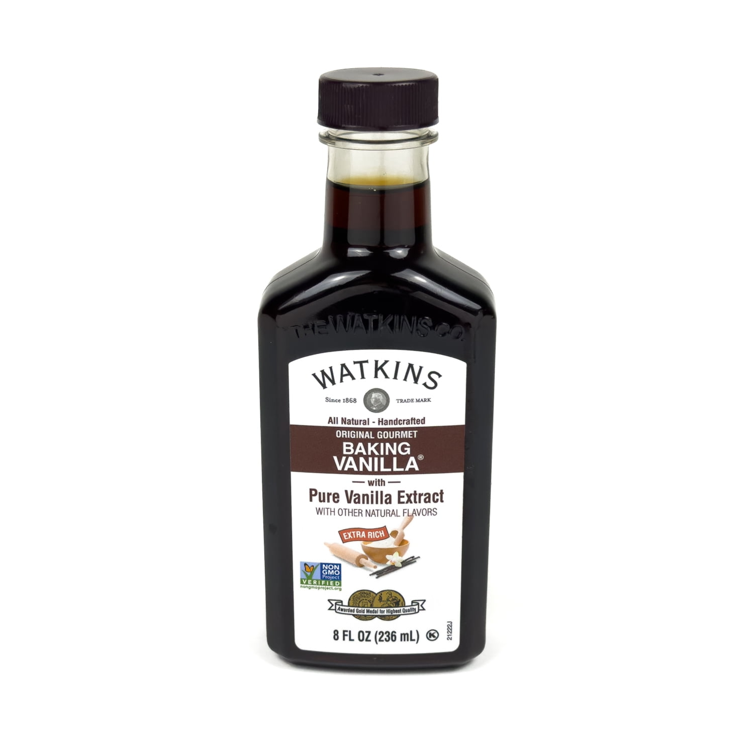Watkins All Natural Original Gourmet Baking Vanilla, with Pure Vanilla Extract, 8 fl oz