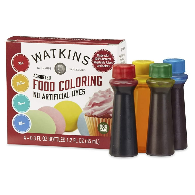 JK Watkins Assorted Food Coloring - 4 pack, 0.3 fl oz bottles