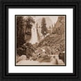 thumbnail image 1 of Watkins, Carleton 12x12 Black Ornate Wood Framed with Double Matting Museum Art Print Titled - Piwayac - Vernal Fall - 300 ft. Yosemite, California, 1861, 1 of 4