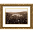 thumbnail image 1 of Watkins, Carleton 18x13 Gold Ornate Wood Framed with Double Matting Museum Art Print Titled - Dams and Lake, Nevada County, California, Distant View, about 1871, 1 of 4