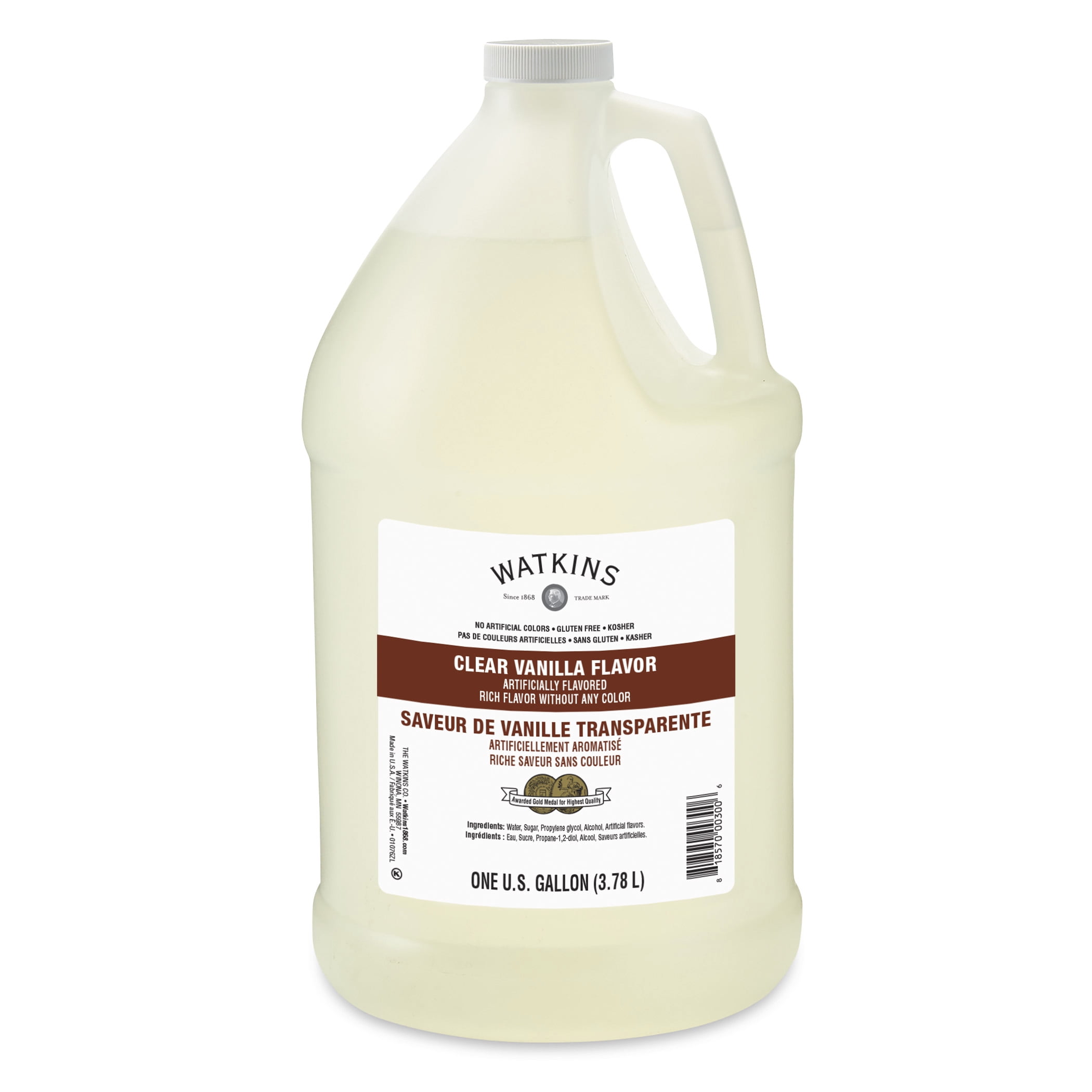 Watkins Clear Vanilla Flavor, 1 Gallon (Shelf Stable/Ambient, Baking