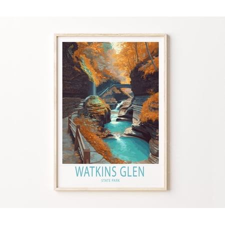Watkins Glen State Park Autumn Gorge Wall Art, Seasonal Living Room And Home Decor
