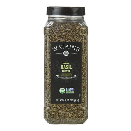 Watkins Gourmet Organic Spice Jar, Basil Leaves, 4.9 oz