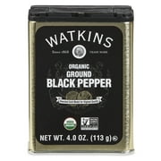 Watkins Gourmet Organic Spice Tin, Ground Black Pepper, 4 oz