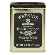 Watkins Gourmet Spice Tin, Pure Ground Black Pepper, 4 oz (Fish-Free)