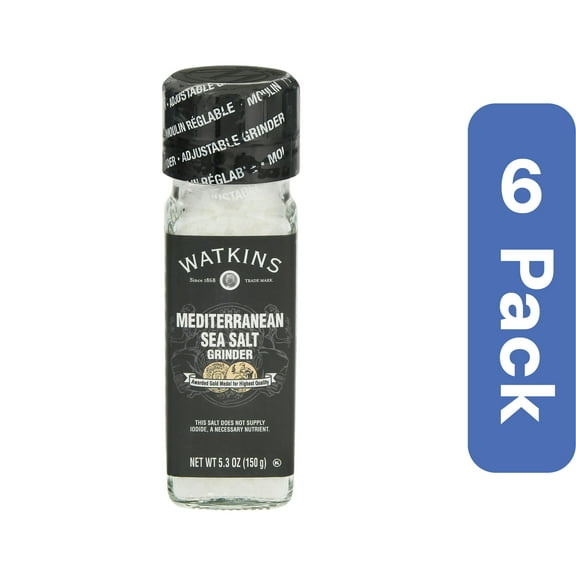 Watkins Mediterranean Sea Salt Grinder 5.3 oz (Pack Of 6)