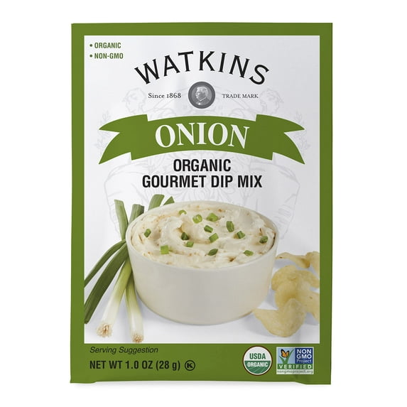 Watkins Organic Gourmet Dip Mix, Onion, 1.0 oz. Packets, 12-Pack