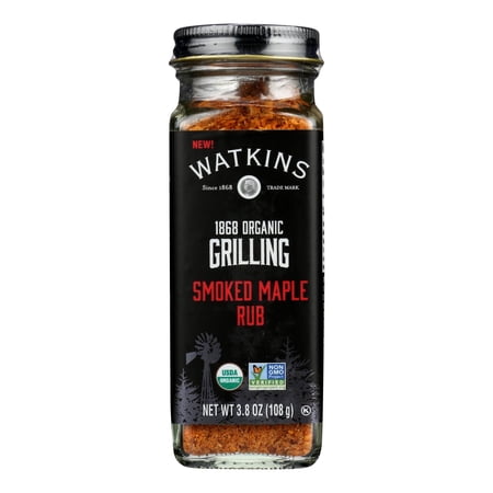 Watkins Organic Grilling Smoked Maple Rub, Non-GMO, Kosher, 3.8 Oz, 1-Pack