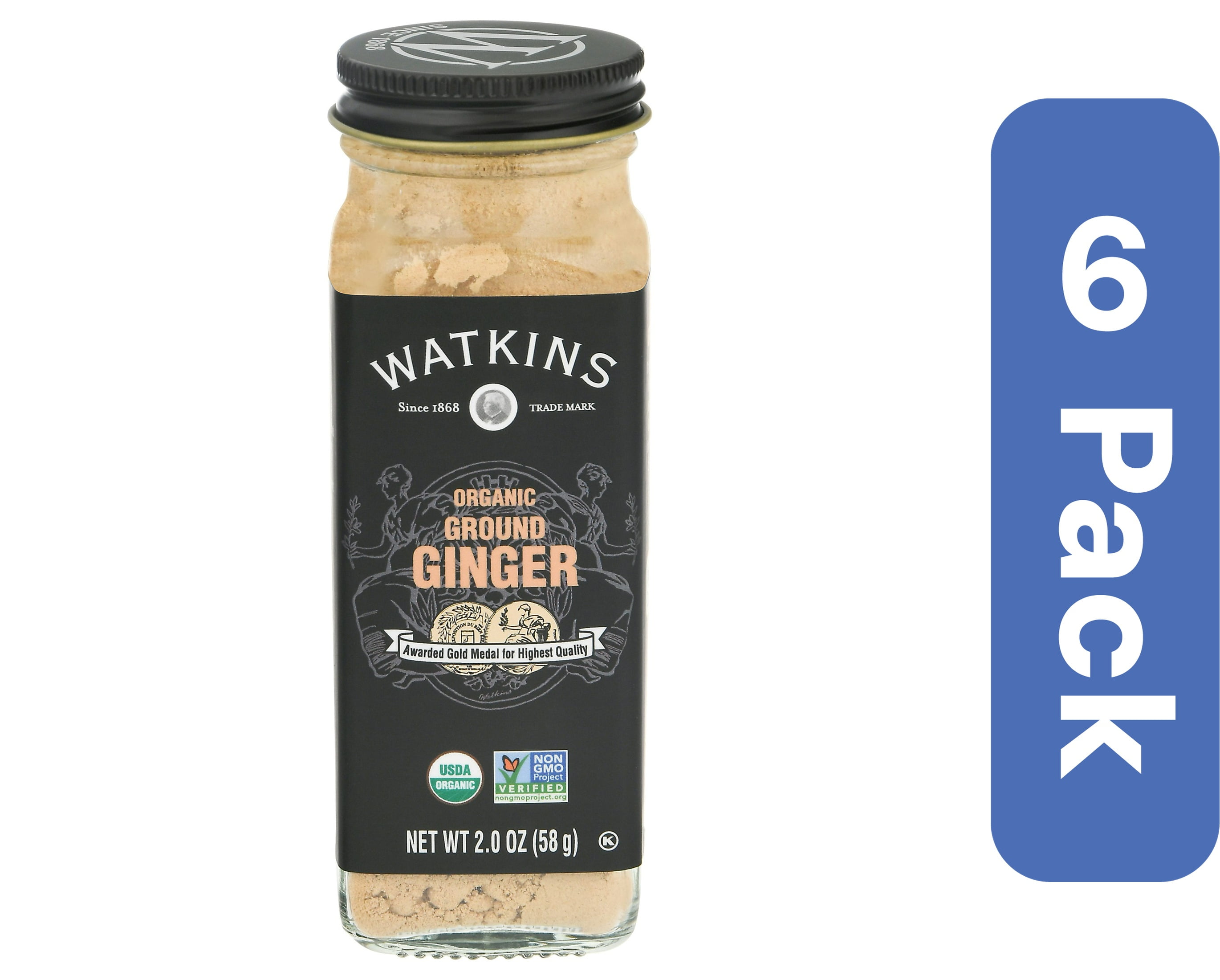 Watkins Organic Ground Ginger 2 oz (Pack Of 6)