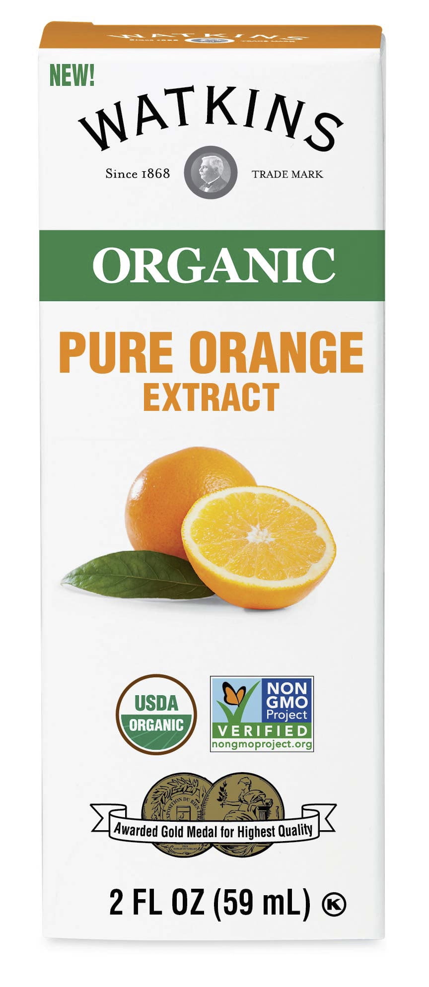 Watkins Organic Pure Orange Extract 2 fl. oz. (Plastic Container)