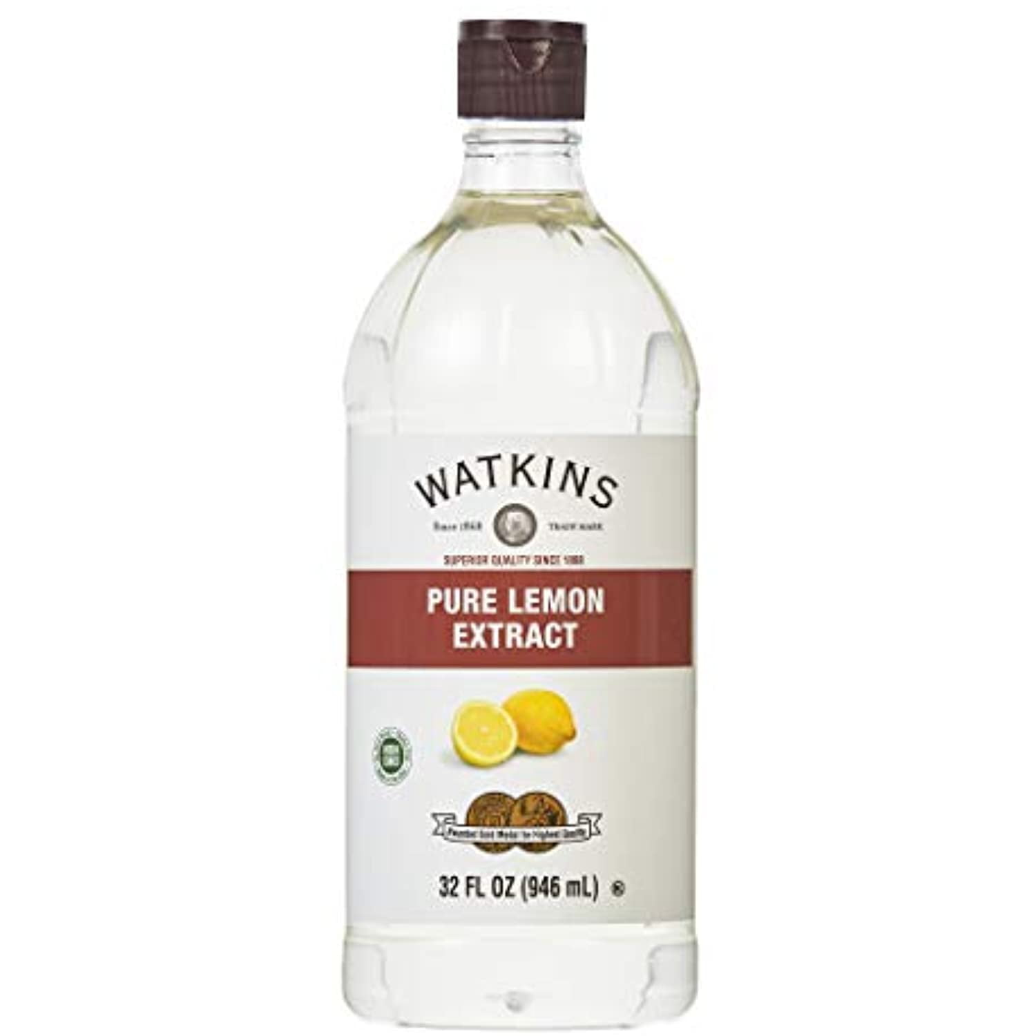 Watkins Pure Lemon Extract, 32 Fl. Oz. Economy Sized Bottle, 1 Count (21904)