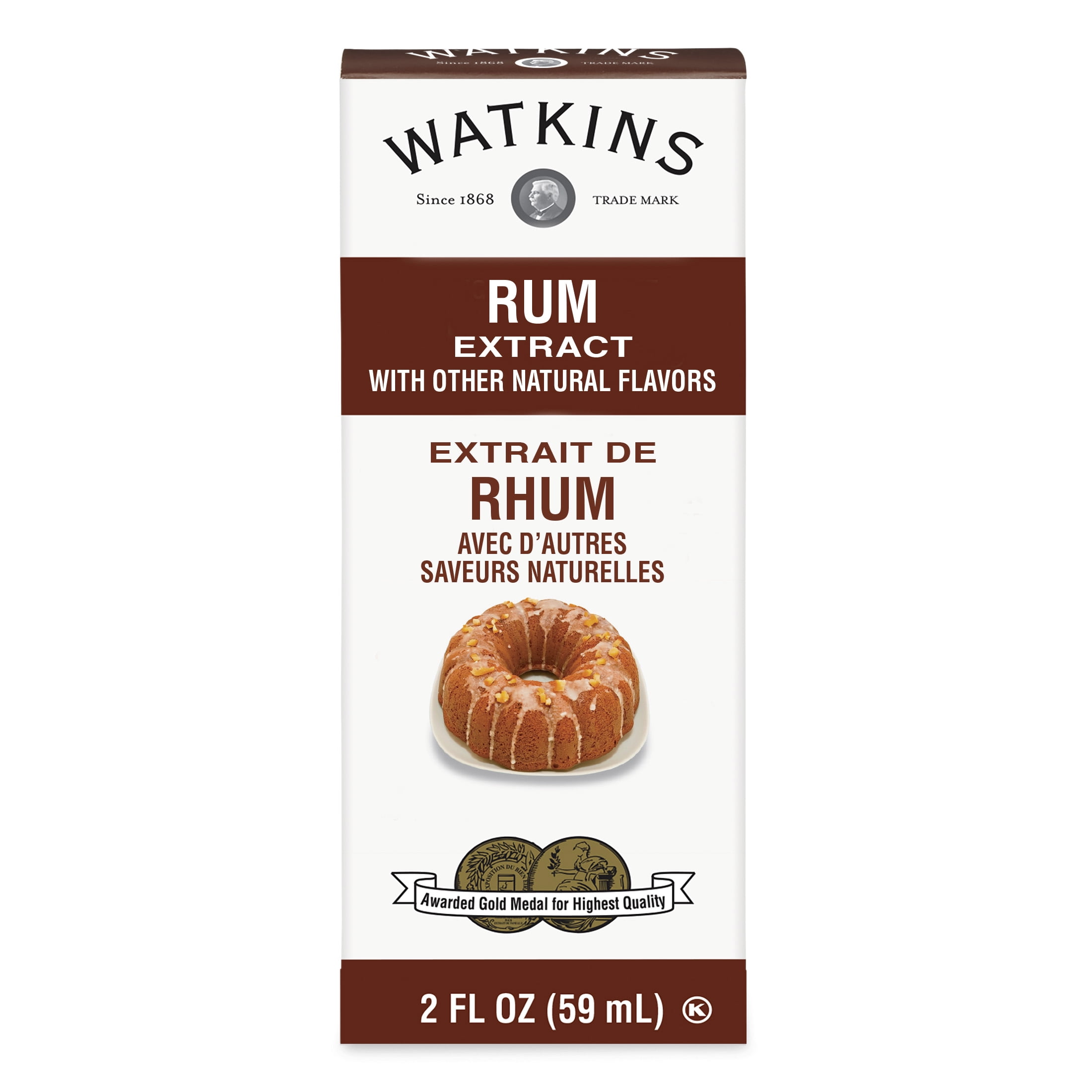 Watkins Rum Extract with Other Natural Flavors, 2 oz (Shelf Stable, plastic container)