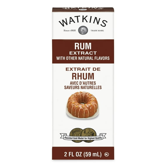 Watkins Rum Extract with Other Natural Flavors, 2 oz (Shelf Stable, plastic container)