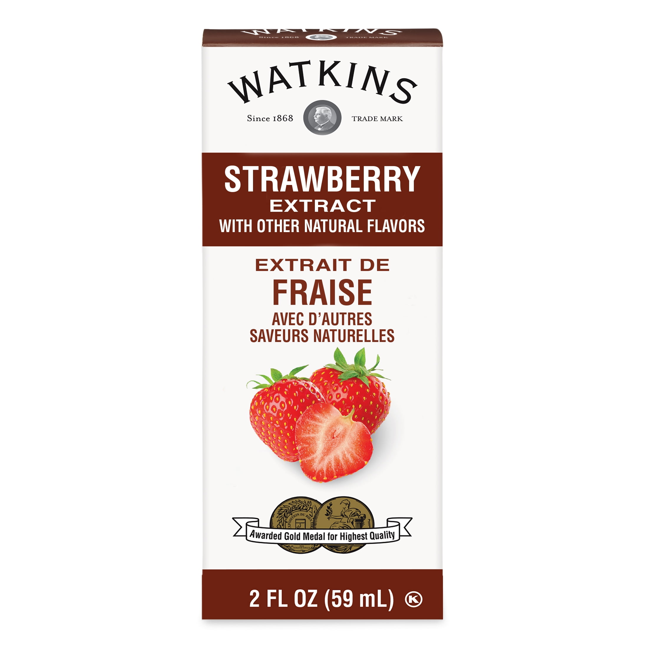Watkins Strawberry Extract with Other Natural Flavors, 2 fl oz (Liquid)