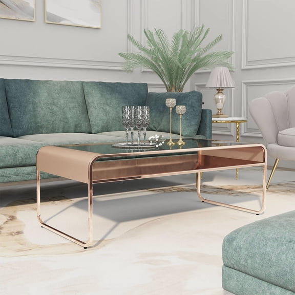 Watler 1-Shelf Metal Coffee Table, Gold