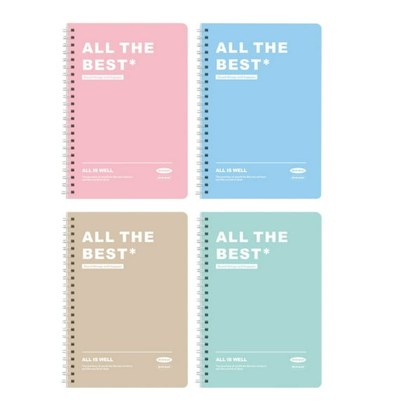 Watonic Pastel Notebooks, Spiral Notebook, College Ruled Notebook Journal, Pastel Spiral Notebook, 4 Pack A5 Lined Notebooks for Office, Business, Work,Notes, Taking, Perforated Notepad Memo Books