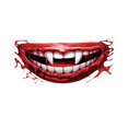 Watonic Scary Big Mouth, Temporary Tattoo,2024 Halloween Realistic Face