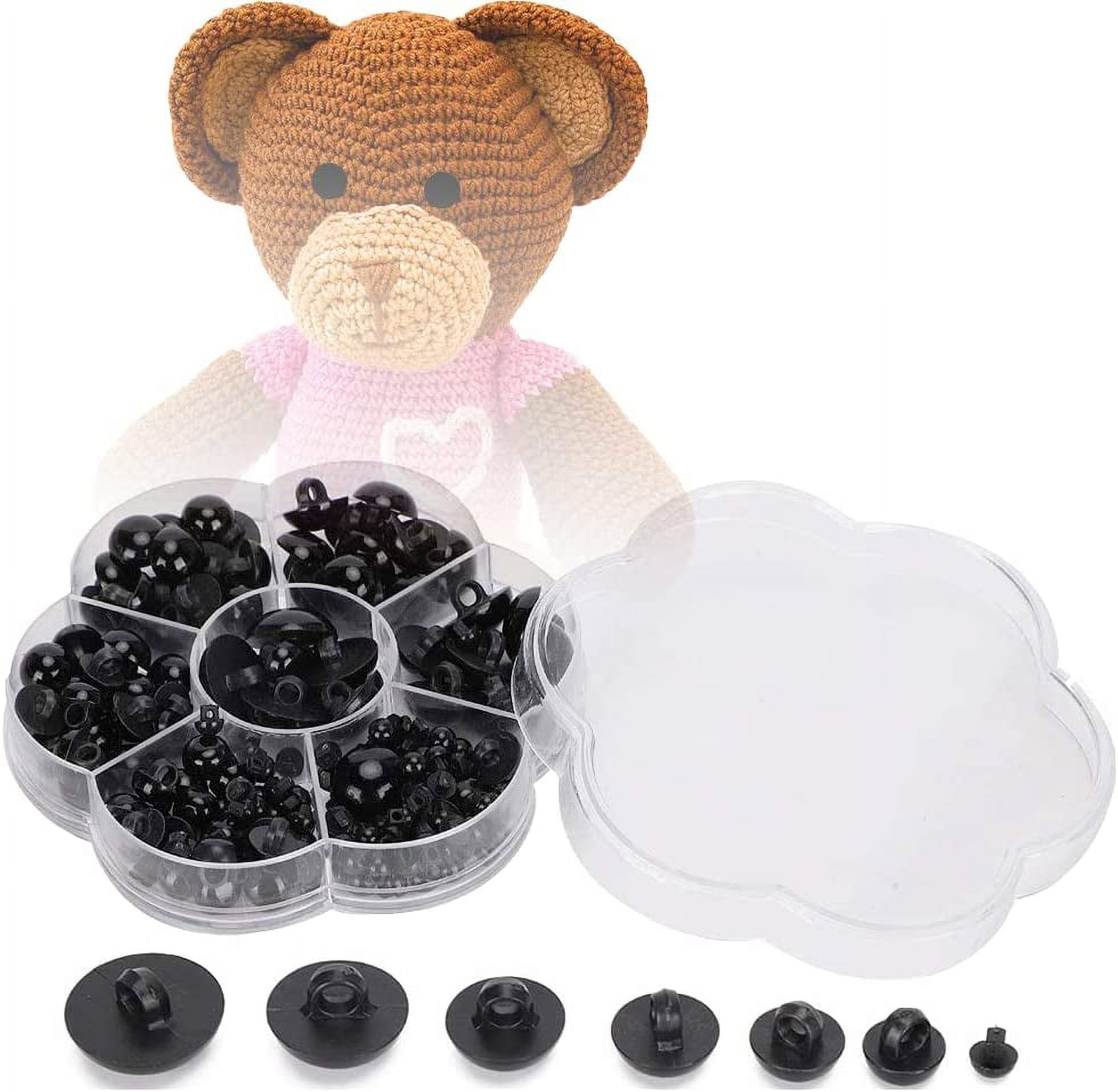 Watris Veiyi 184PCS Plastic Safety Eyes, Stuffed Animal Eyes, Black