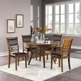 thumbnail image 1 of Watson 5pc Dining Set Round Table w 4x Side Chairs - Walnut, 1 of 20