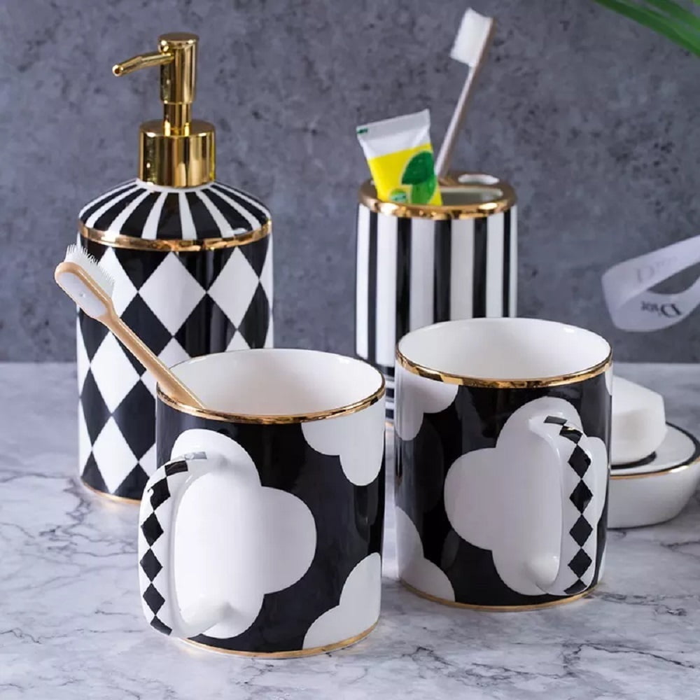 Watson Bathroom Accessories - Black and White Porcelain European Style ...