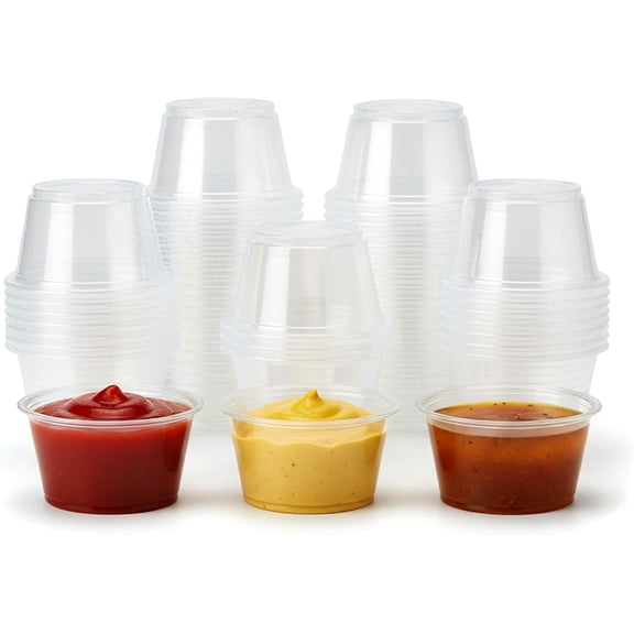 0.75oz Clear Portion Cups, 2500/Case - BPA-Free Sauce & Condiment Cups, Microwaveable