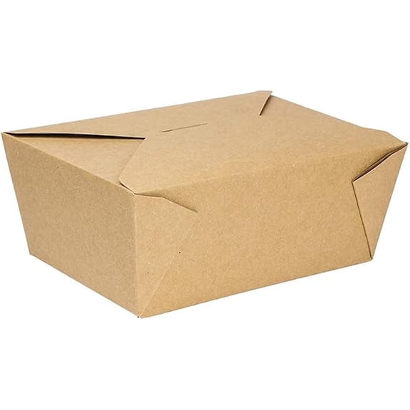 Watson Distributing #1 Take-Out Container Microwaveable Folded Paper 5" X 4.25" X 2.5" 450/Case