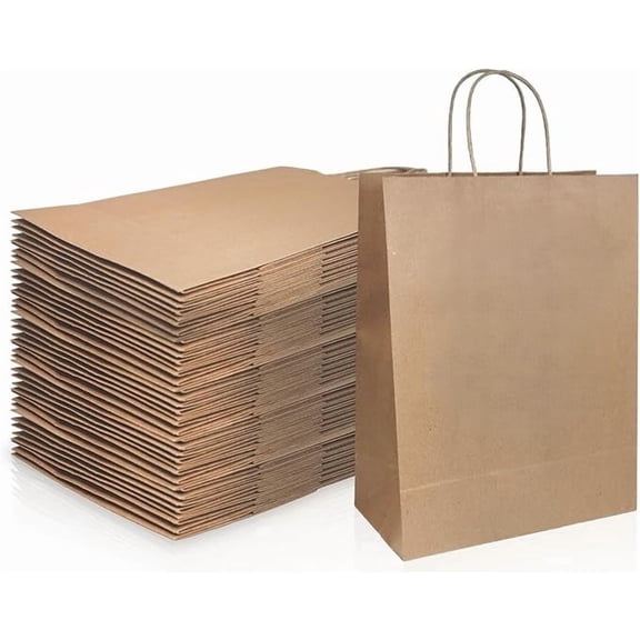 Watson Distributing 10" x 6.75" x 12" Brown Paper Bag Shopping Bag With Handles 250/Case