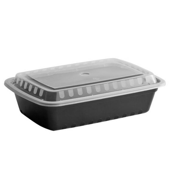 Watson Distributing 32 Oz Rectangular Microwaveable Container With Lid 1-Compartment 150/Case