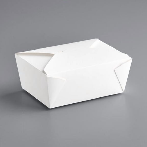 Watson Distributing #4 Take-Out Container Microwaveable Folded Paper 8.75" X 6.5" X 2.5" 160/Case