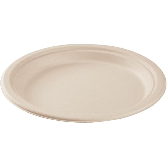 Watson Distributing 9" Disposable Plate Compostable Bagasse Round, 500 Count