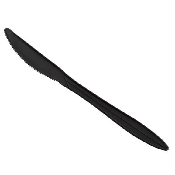 Watson Distributing Medium Weight Plastic Knife Black 6.5" 1000/Case