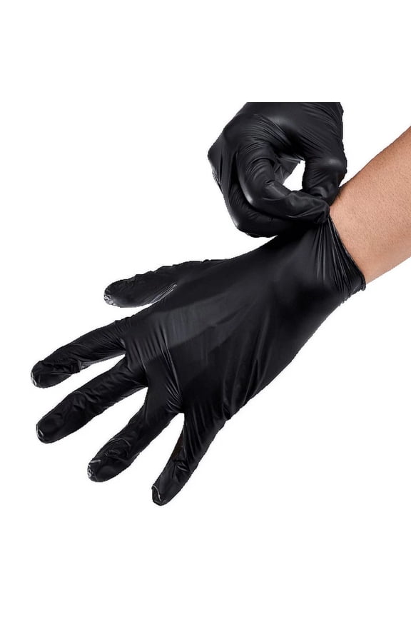 X-Large Black Nitrile Gloves Soft, Powder Free, 100 Pieces