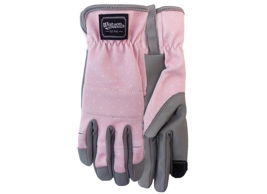 Watson Gloves Home Grown L Spandex Uptown Girl Gray/Pink Gardening Gloves