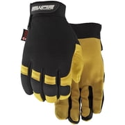 Watson Gloves, WA Work Armour, 005 - Flextime Mens Work Glove, Black & Tan 1 Pair, Medium