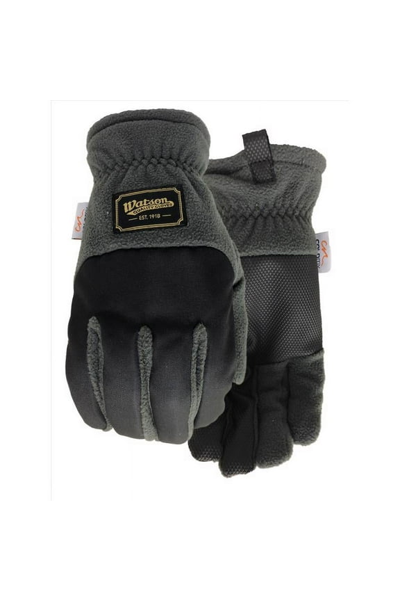 XL Polyester Fleece Navidad Grey/Black Cold Weather Gloves