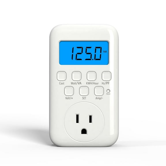 Watt Meter Plug with Backlight, Plug-in Socket Power Meter Electricity Usage Monitor Consumption Home Electrical Energy Monitor, Voltage Amps Wattage Electricity Usage Tester, 9 Display Modes