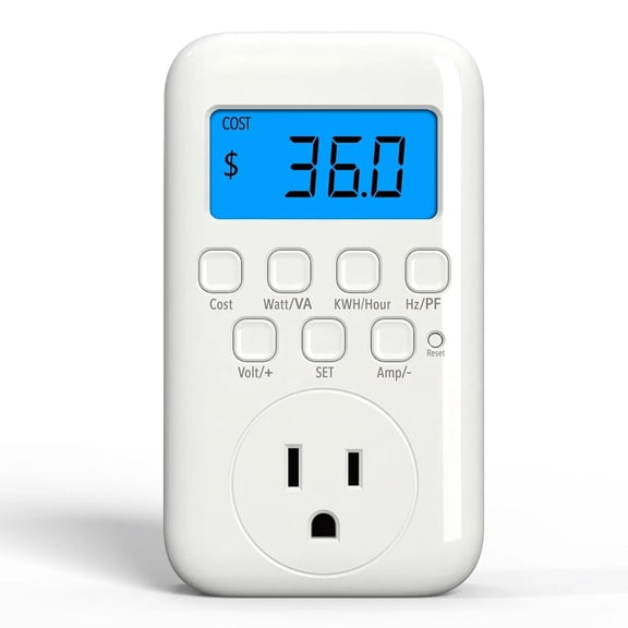Watt Meter Plug with Backlight, Plug-In Socket Power Meter Electricity Usage Mon