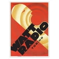 thumbnail image 1 of Watt Radio Torino - Turin Italy - Vintage Music Poster by Nikolay Diulgheroff c.1933 - Master Art Print 10in x 14in, 1 of 4