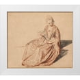 thumbnail image 1 of Watteau, Jean-Antoine 13x12 White Modern Wood Framed Museum Art Print Titled - Seated Woman with a Fan, 1 of 4