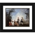 thumbnail image 1 of Watteau, Jean-Antoine 18x15 Black Ornate Wood Framed with Double Matting Museum Art Print Titled - An Embarrassing Proposition, 1 of 4