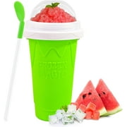 Slushy Maker Cup, Slushy Maker Ice Cup Frozen Magic Squeeze Cup Cooling Maker Cup Freeze Mug Milkshake Smoothie Mug (Green)