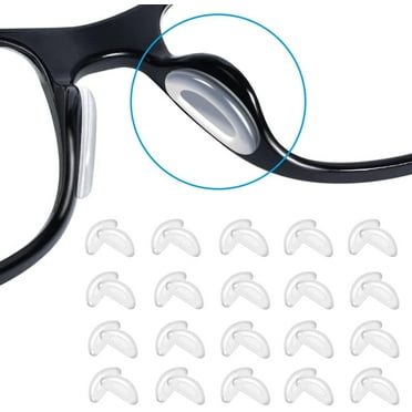 Wattne 3.2mm Eyeglass Nose Pads 20 Pairs Stick On Silicone Anti-Slip Adhesive Nose Pads Cushions for Eyeglasses Sunglasses Thin Nose Pads (Clear)