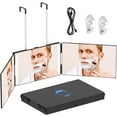 thumbnail image 1 of Wattne 3 Way Mirror with LED for Hair Cutting,Tri-fold Mirror for Shaver and Makeup,Adjustable Telescoping Hooks-with LED Version, 1 of 7