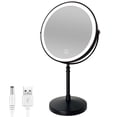 thumbnail image 1 of Wattne 8" Lighted Makeup Mirror, 10X Makeup Mirror with Lights, Double Sided Dimmable Magnifying Mirror with Light, Rechargeable and Brightness Adjustable, Cordless Vanity Mirror with Lights, 1 of 6