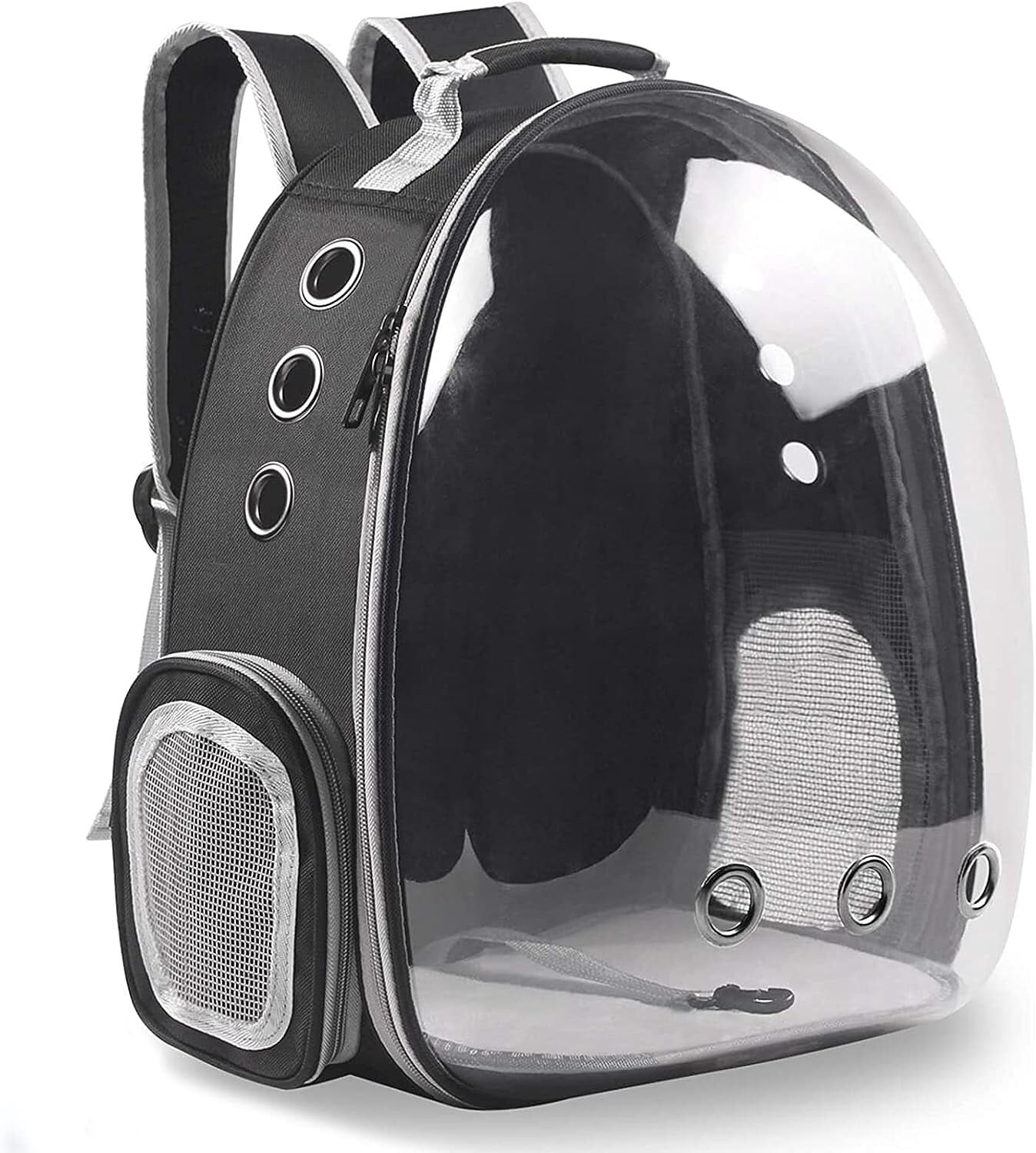 Wattne Backpack Carrier/Bubble Carrying Bag for Small Medium Dogs Cats, Space Capsule Pet Carrier for Hiking, Travel, Airline Approved - Black